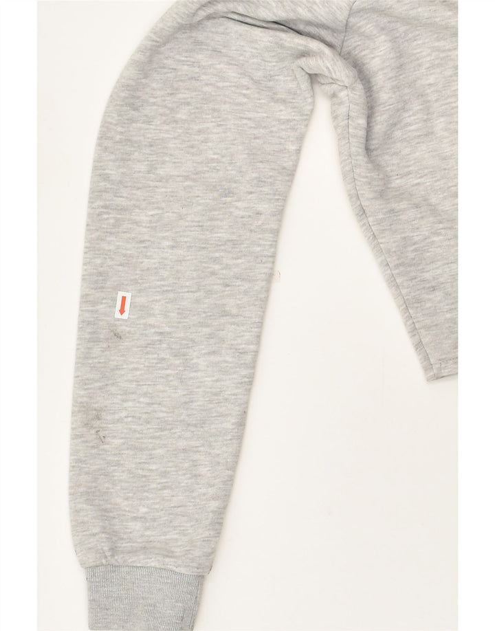PUMA Womens Graphic Crop Sweatshirt Jumper UK 10 Small Grey Cotton | Vintage Puma | Thrift | Second-Hand Puma | Used Clothing | Messina Hembry 