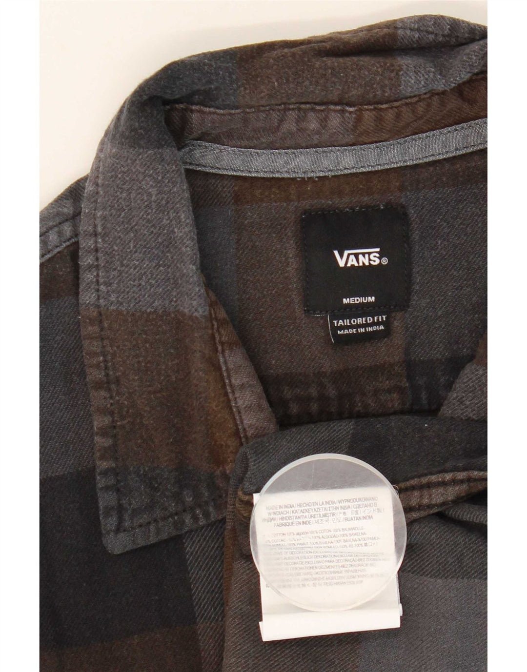 Vans Mens Tailored Fit Flannel Shirt Medium Multicoloured Check Cotton