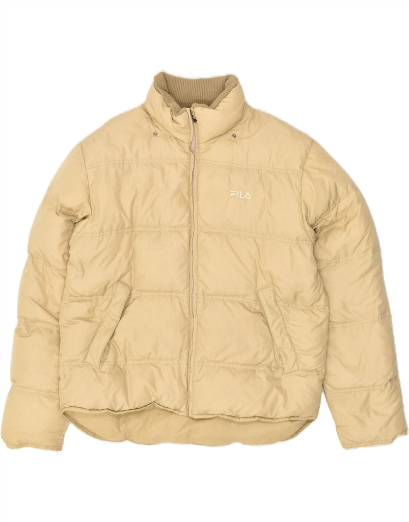 FILA Mens Padded Jacket IT 52/54 XL Beige Nylon | Vintage Fila | Thrift | Second-Hand Fila | Used Clothing | Messina Hembry 