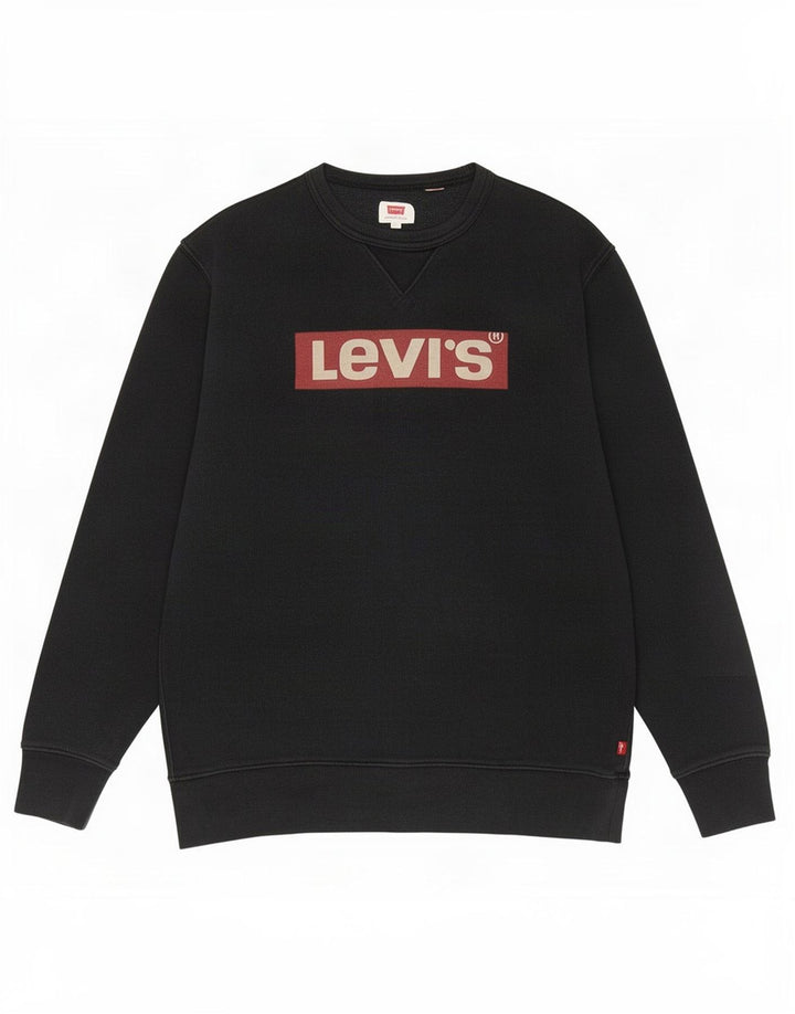 Levi's Mens Graphic Sweatshirt Jumper Large Black Cotton