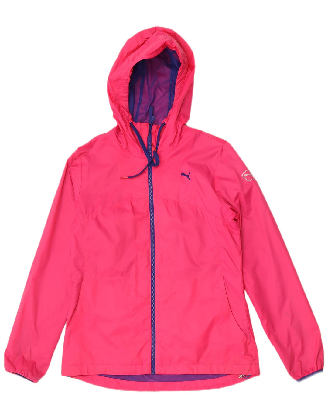 Puma Womens Hooded Rain Jacket UK 12 Medium Pink