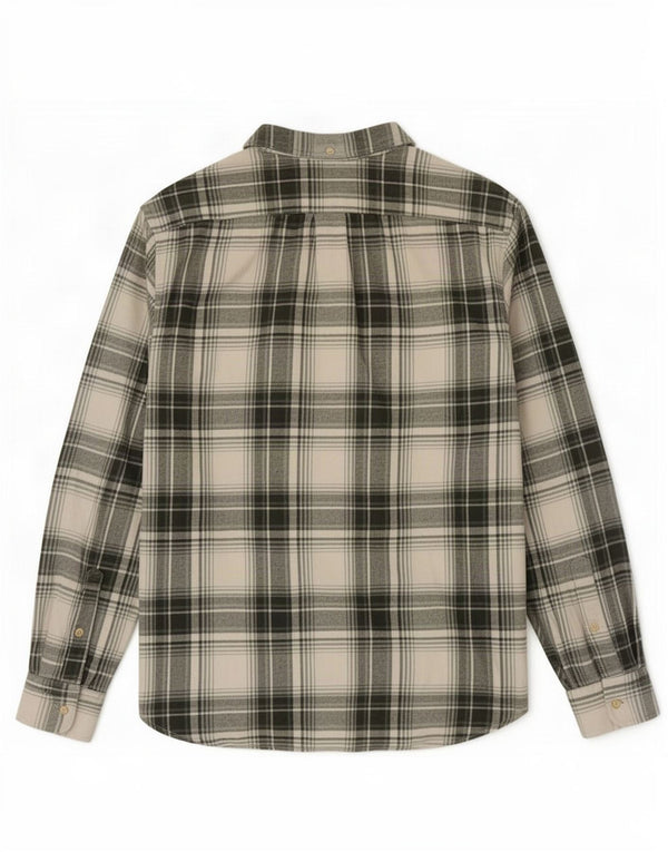 John Lewis Mens Slim Fit Flannel Shirt 2XL Green Check Cotton