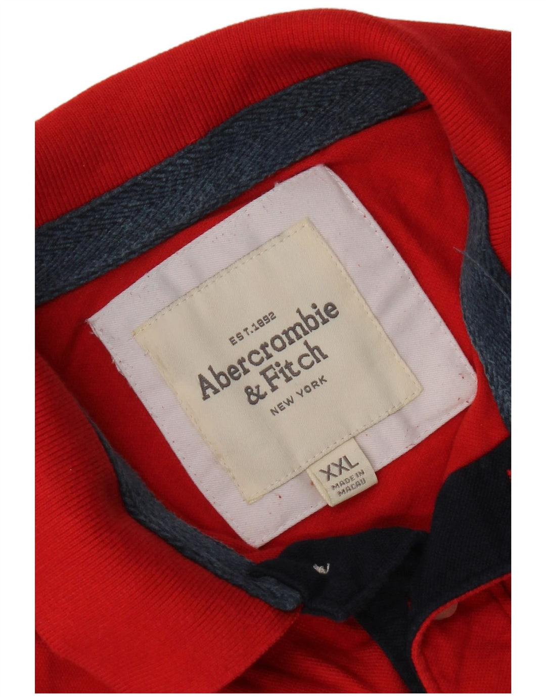 ABERCROMBIE & FITCH Mens Polo Shirt 2XL Red