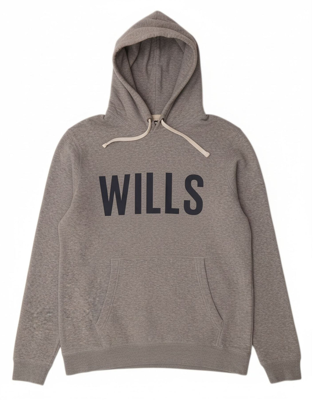 JACK WILLS Mens Graphic Hoodie Jumper Large Grey Cotton