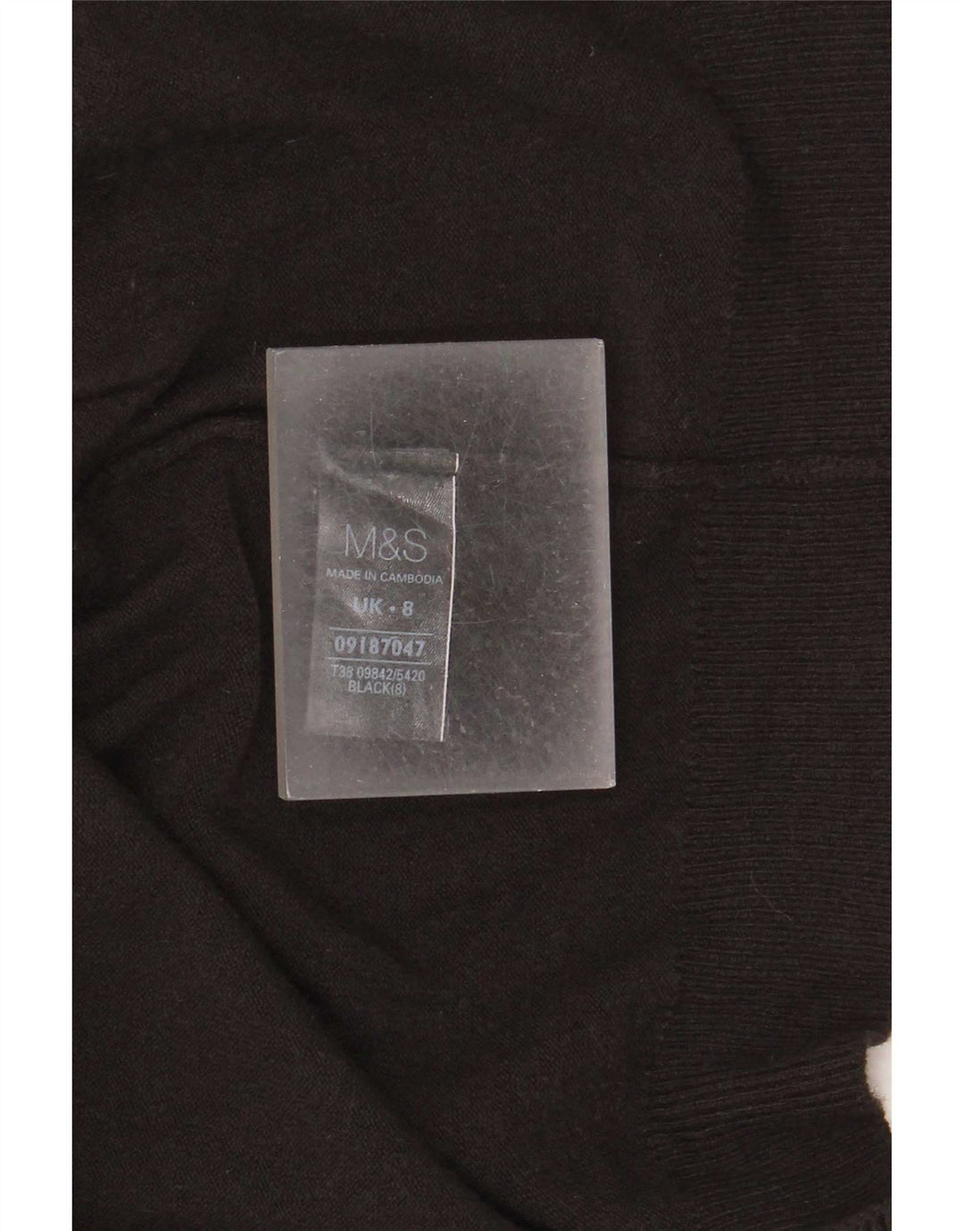 Marks & Spencer Womens Longline Open Cardigan Sweater UK 8 Small Black