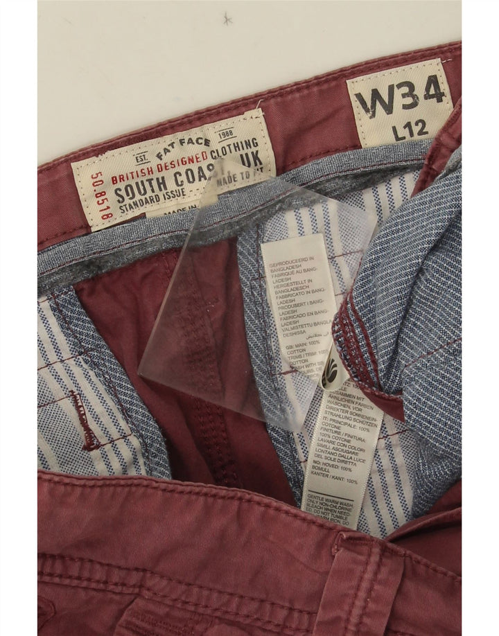 Fat Face Mens Cargo Shorts W34 Large Red Cotton