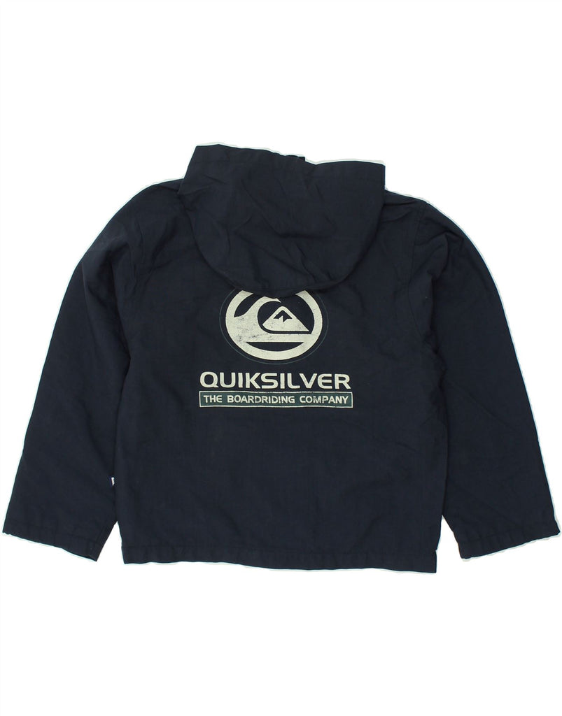 QUIKSILVER Boys Graphic Hooded Windbreaker Jacket 9-10 Years Navy Blue | Vintage Quiksilver | Thrift | Second-Hand Quiksilver | Used Clothing | Messina Hembry 