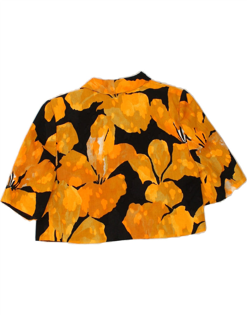 VINTAGE Womens Crop Short Sleeve Bolero Jacket IT 42 Medium Black Floral | Vintage Vintage | Thrift | Second-Hand Vintage | Used Clothing | Messina Hembry 