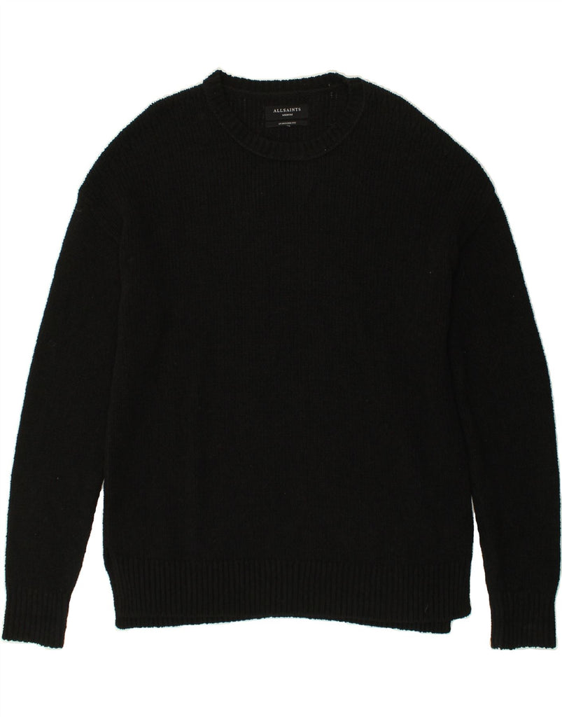 ALL SAINTS Mens Oversized Crew Neck Jumper Sweater Medium Black Cotton | Vintage All Saints | Thrift | Second-Hand All Saints | Used Clothing | Messina Hembry 