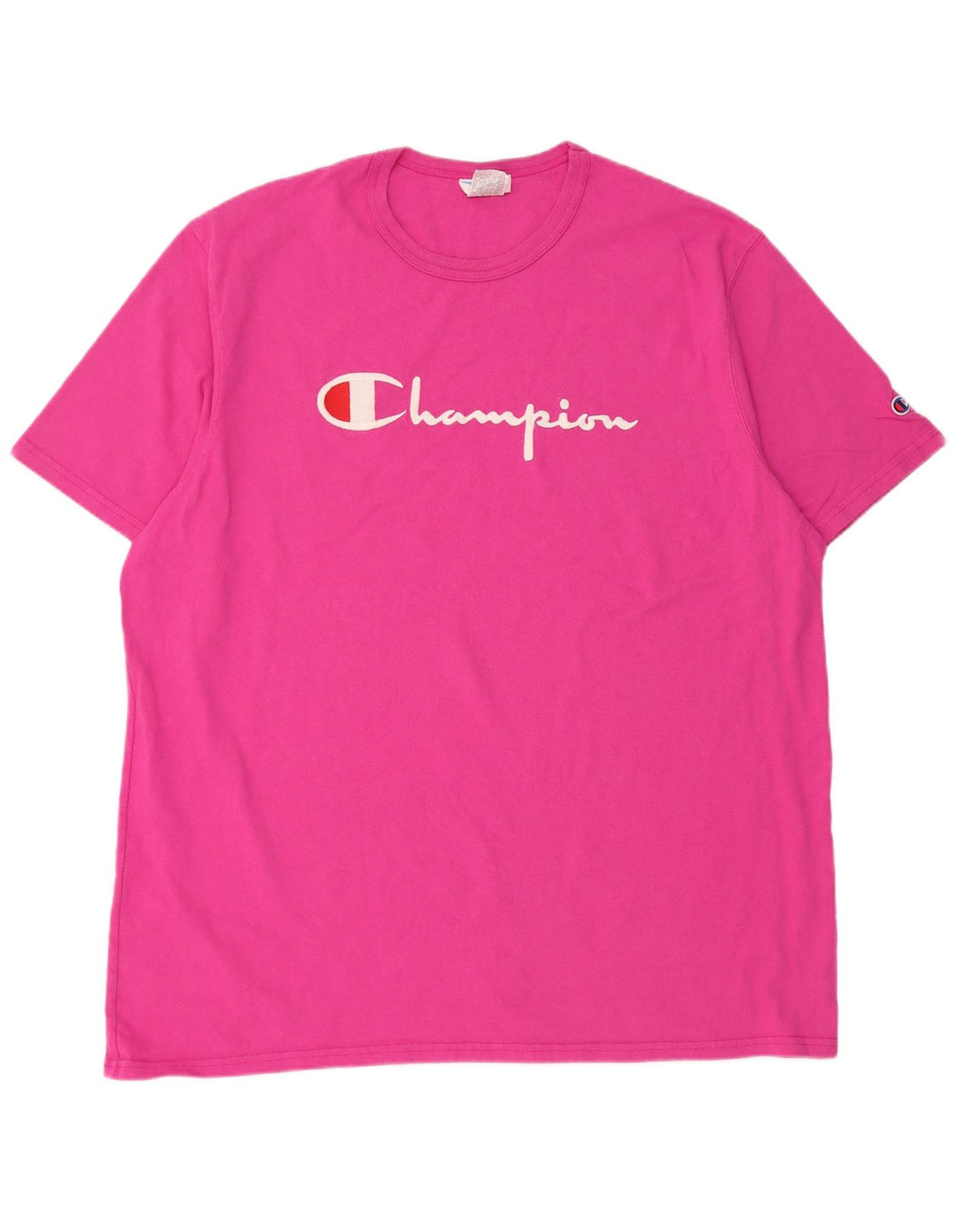 Champion Mens Graphic T-Shirt Top 2XL Pink Cotton