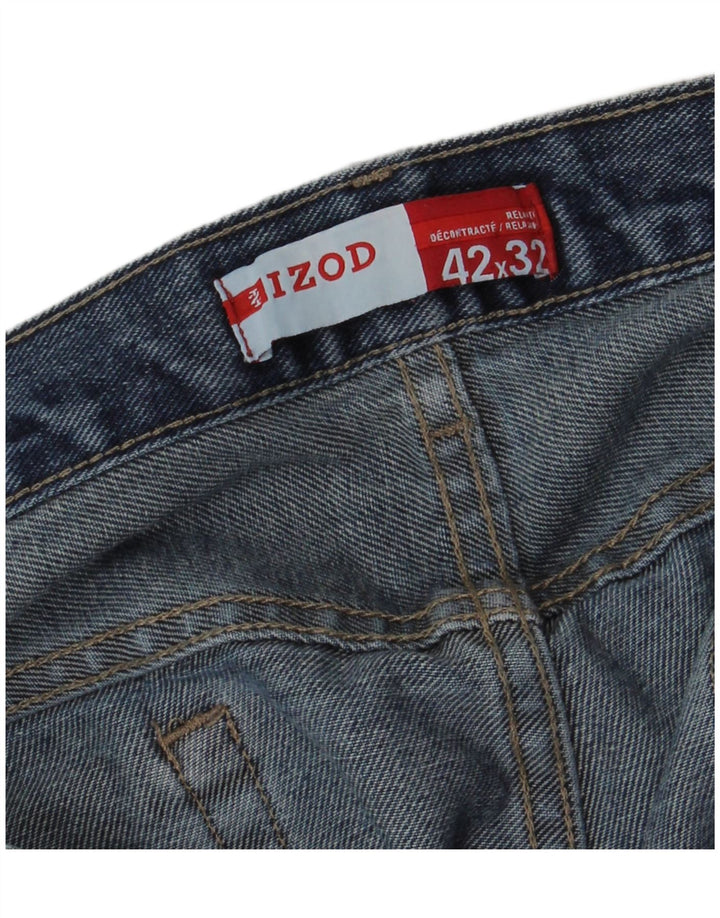 IZOD Mens Straight Jeans W42 L32 Blue Cotton