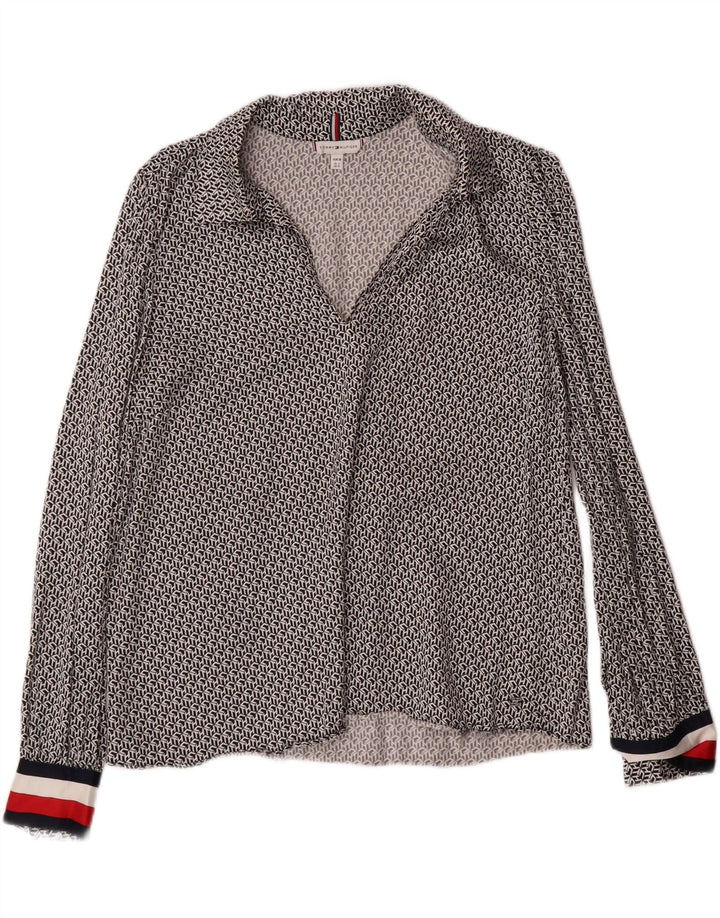 TOMMY HILFIGER Womens Loose Fit Pullover Shirt UK 10 Small Navy Blue Vintage Tommy Hilfiger and Second-Hand Tommy Hilfiger from Messina Hembry 