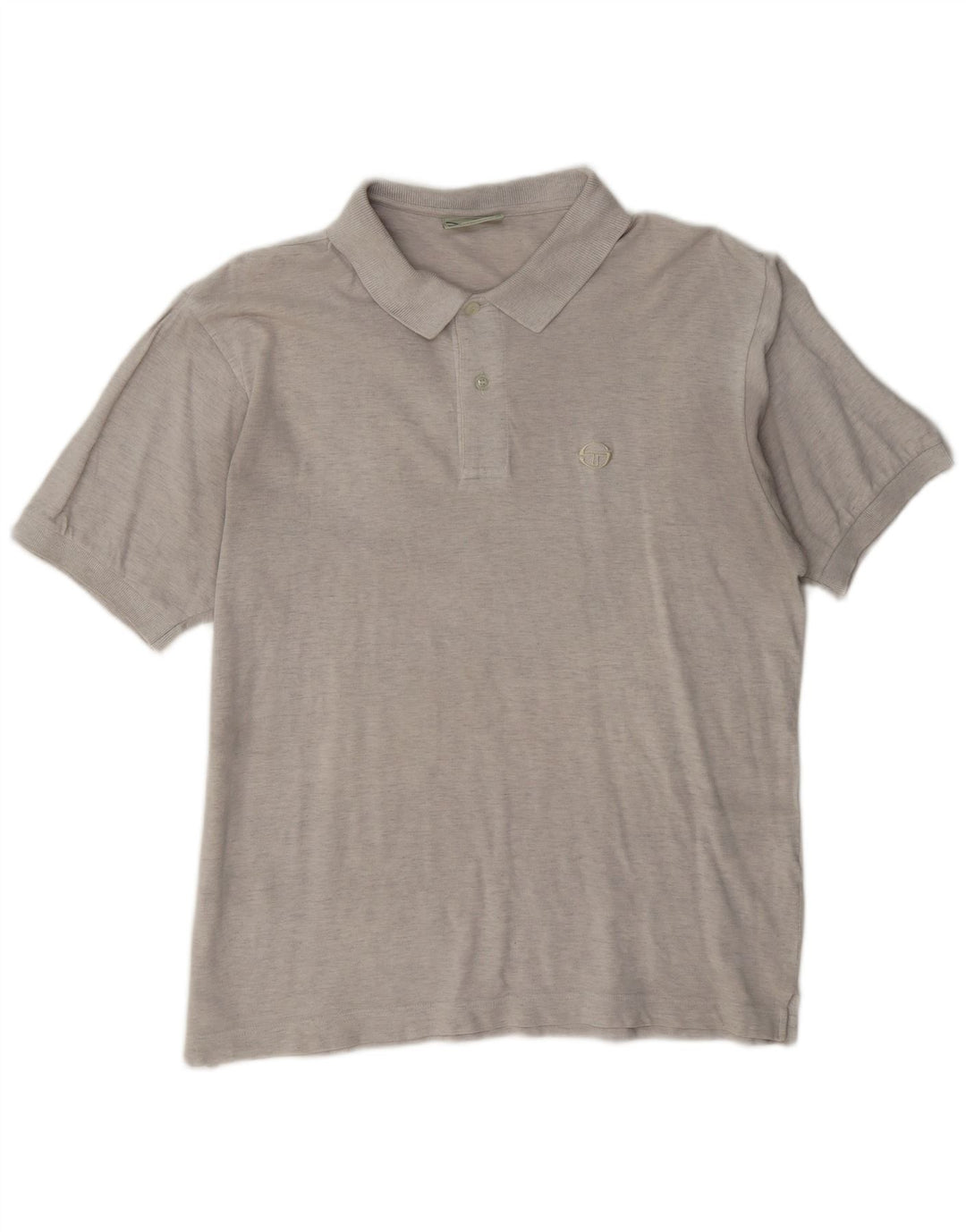 Sergio Tacchini Mens Polo Shirt IT 50 Medium Grey Cotton