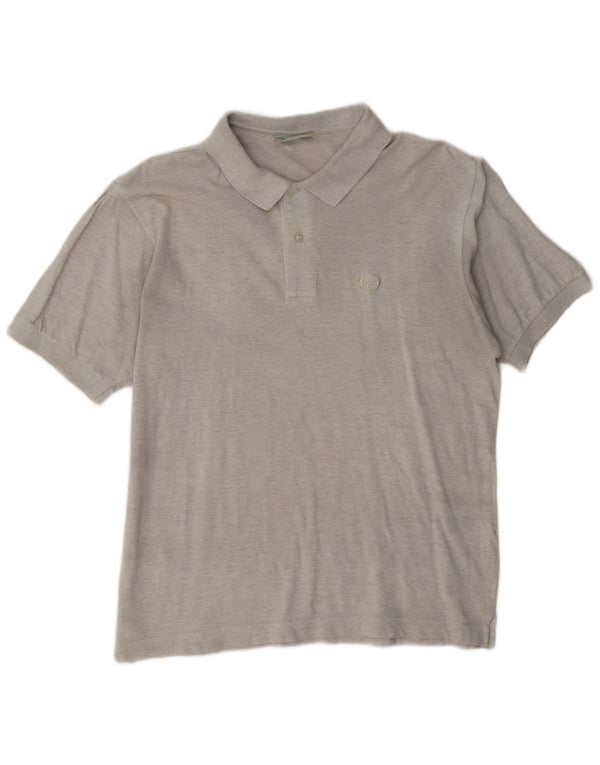 Sergio Tacchini Mens Polo Shirt IT 50 Medium Grey Cotton