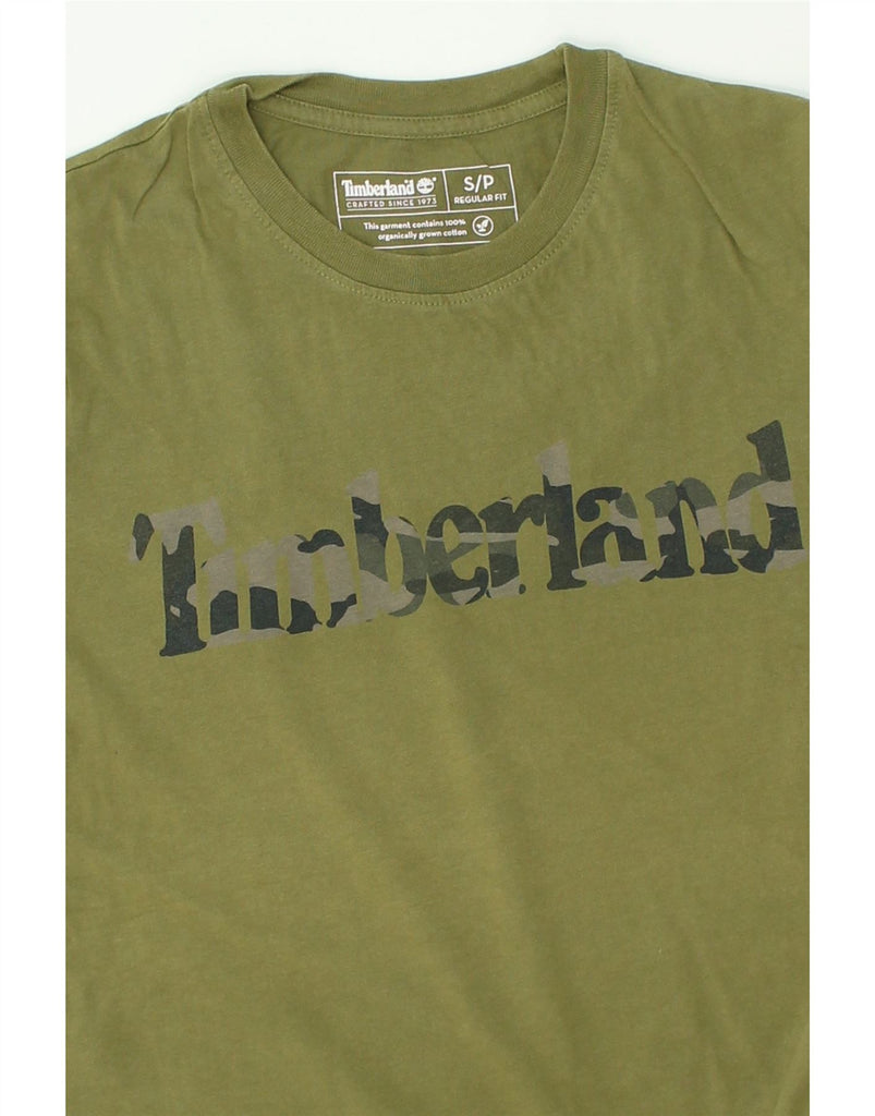 TIMBERLAND Mens Regular Fit Graphic T-Shirt Top Small Green Cotton | Vintage Timberland | Thrift | Second-Hand Timberland | Used Clothing | Messina Hembry 