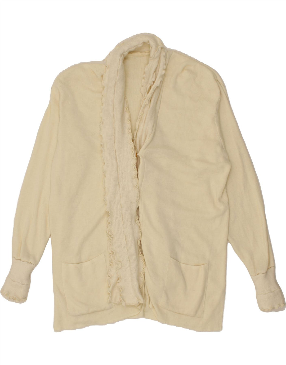 VINTAGE Womens Cardigan Sweater UK 16 Large Off White Vintage Vintage and Second-Hand Vintage from Messina Hembry 