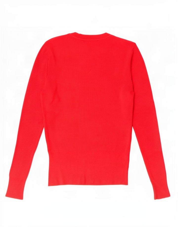 Marks & Spencer Womens Crew Neck Jumper Sweater UK 14 Large Red Viscose