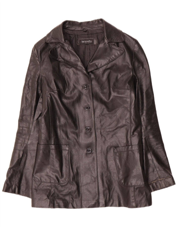 Terzoatto Womens Leather Jacket IT 44 Medium Black
