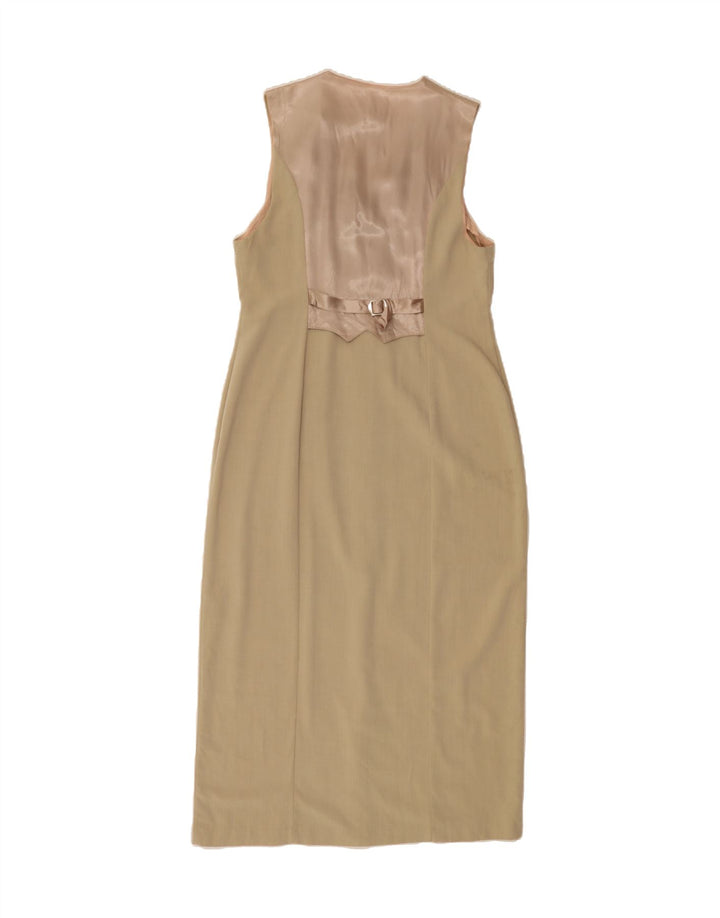 CLOCK HOUSE Womens Sleeveless Shirt Dress IT 42/44 Medium Beige Polyester Vintage CLOCK HOUSE and Second-Hand CLOCK HOUSE from Messina Hembry 