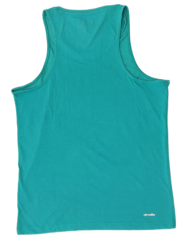 Adidas Mens Climalite Graphic Vest Top Medium Turquoise Cotton