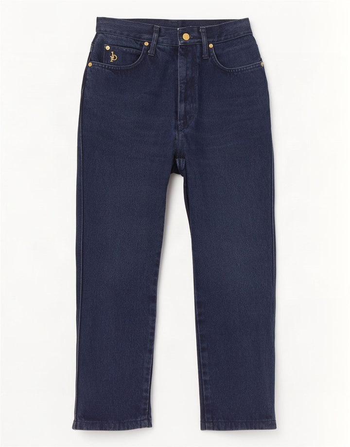Roccobarocco Womens Crop Straight Jeans IT 42 Medium W28 L25 Navy Blue