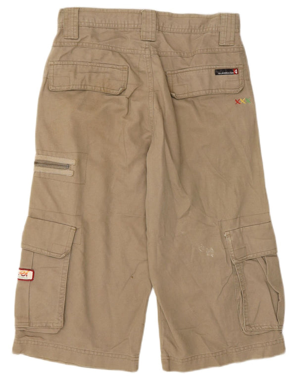 Quiksilver Boys Graphic Cargo Shorts 11-12 Years W28 Beige Cotton