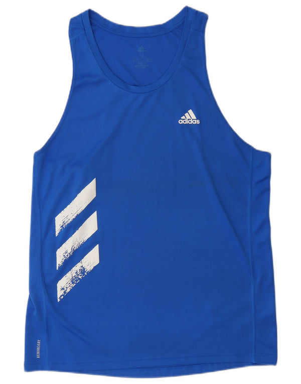 Adidas Mens Aeroready Graphic Vest Top Medium Blue Polyester