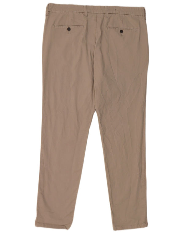 Marks & Spencer Womens Slim Fit Chino Trousers W38 L31 Beige Cotton