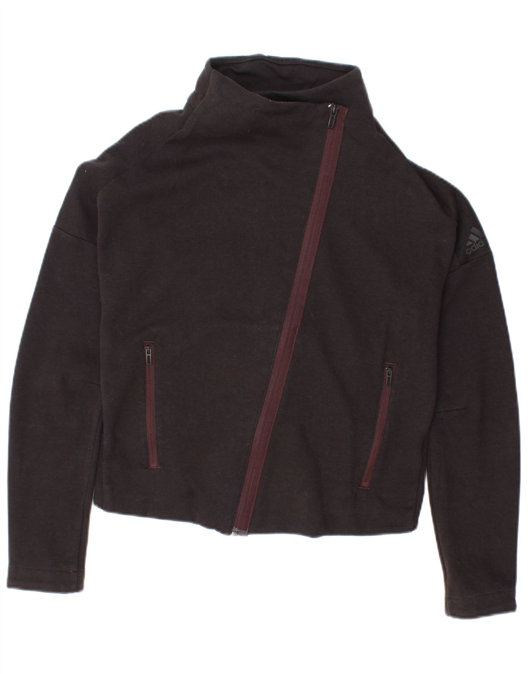 Adidas Womens Tracksuit Top Jacket UK 8/10 Small Black