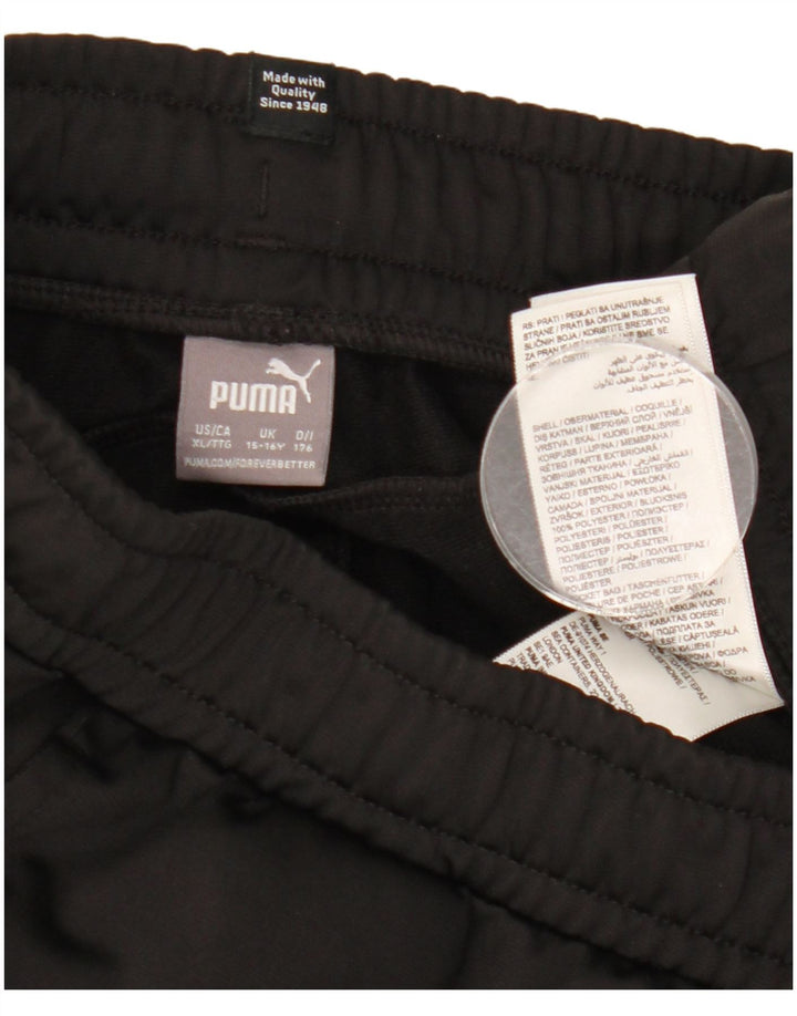 Puma Boys Tracksuit Trousers Joggers 15-16 Years Black Polyester