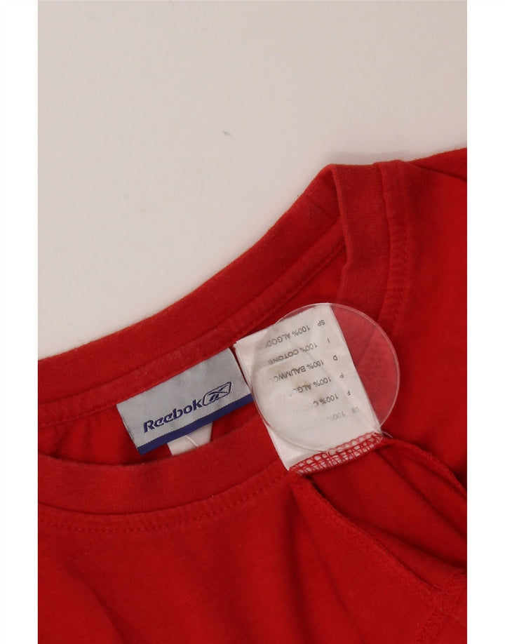 Reebok Mens Graphic T-Shirt Top Large Red Cotton