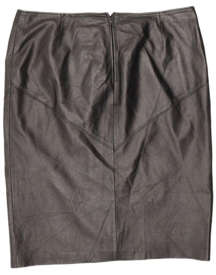 Vintage Womens Leather Skirt W42 3XL Black