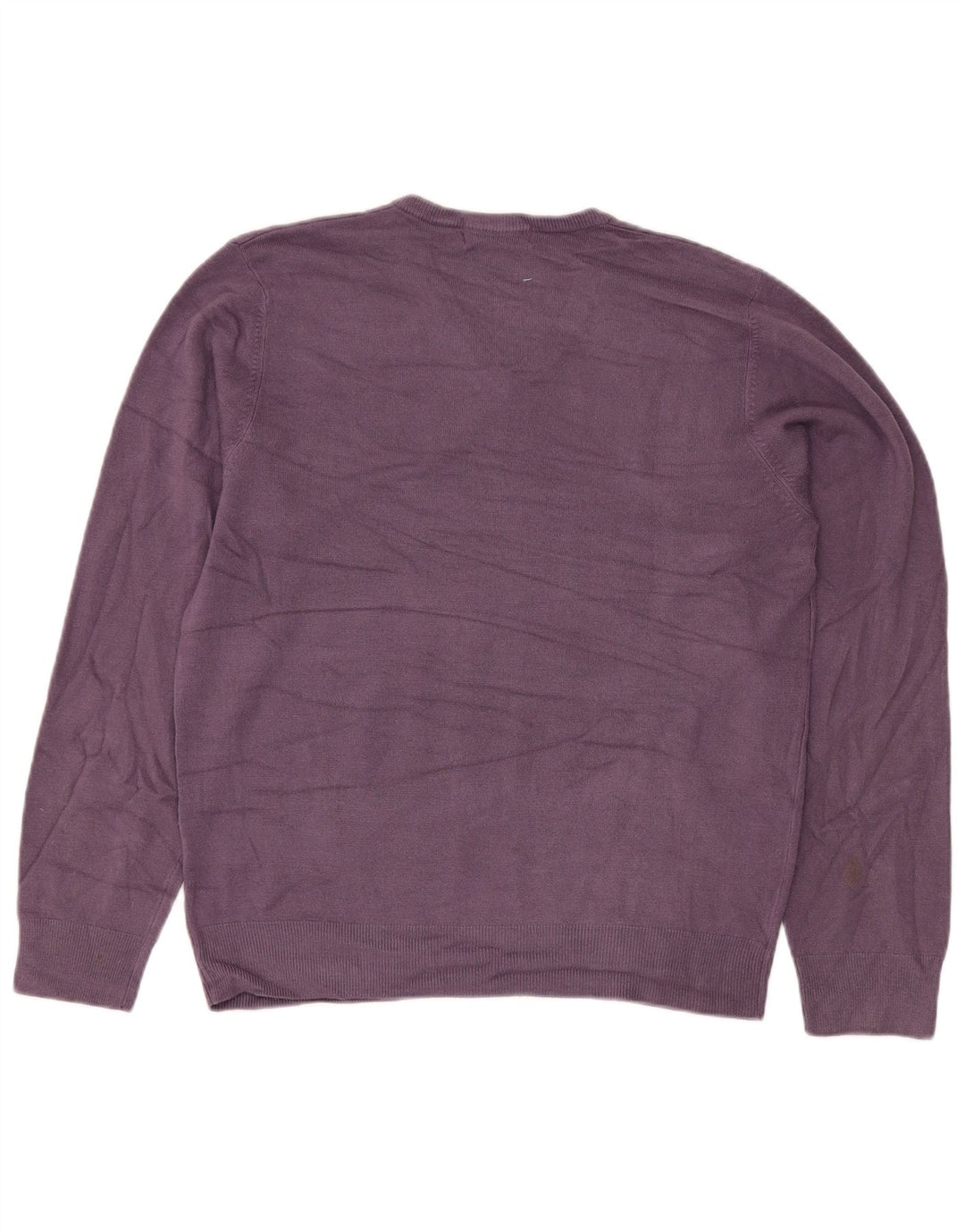 MARKS & SPENCER Mens Blue Harbour V-Neck Jumper Sweater Medium Purple