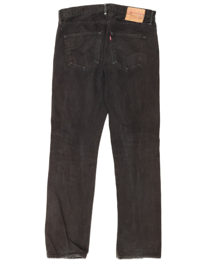 Levi's Mens 501 Straight Jeans W32 L34 Black Cotton