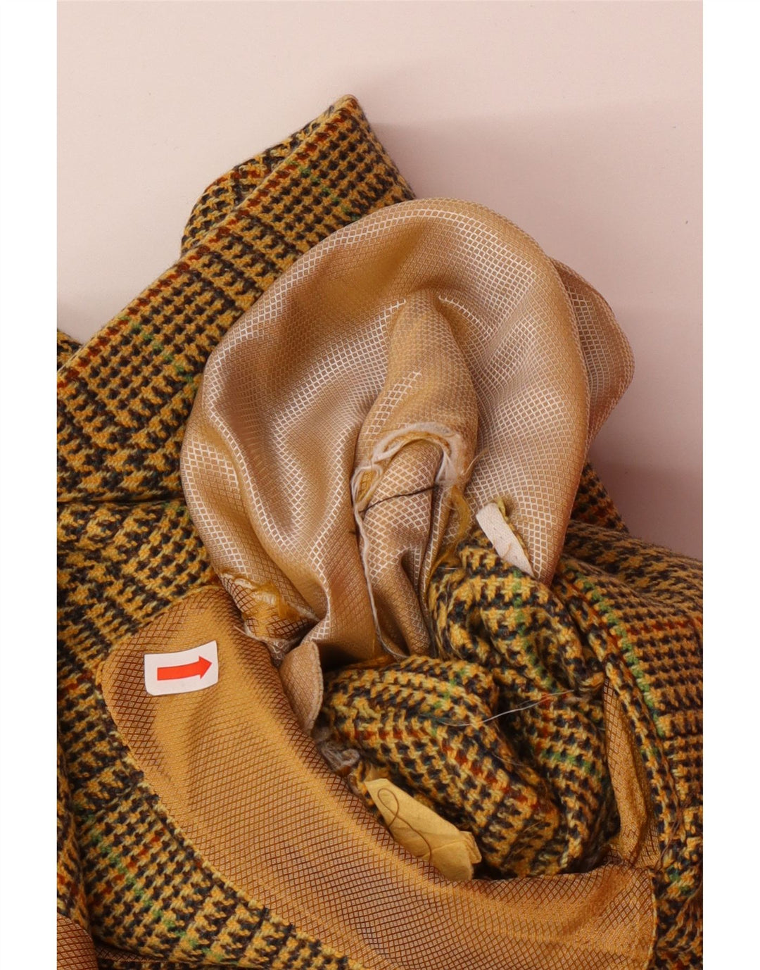 BYBLOS Mens 3 Button Blazer Jacket IT 54 2XL Yellow Houndstooth