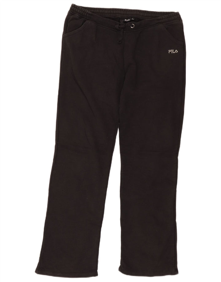 Fila Womens Tracksuit Trousers UK 14 Medium Black Cotton