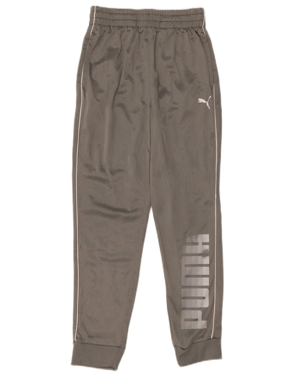 Puma Boys Graphic Tracksuit Trousers Joggers 10-11 Years  Grey Polyester