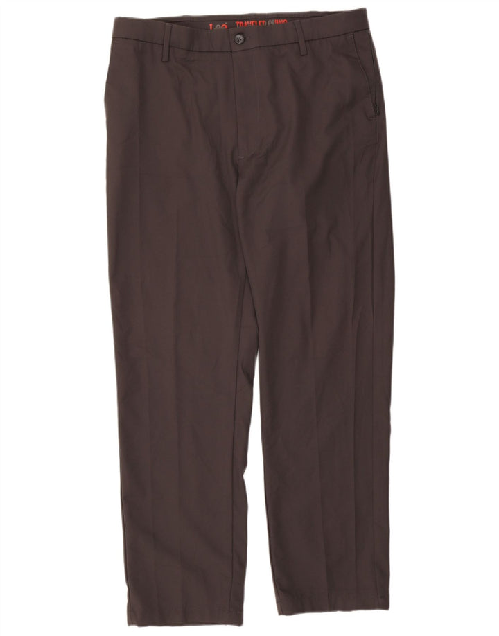 LEE Mens Travel Straight Chino Trousers W36 L32  Grey Polyester