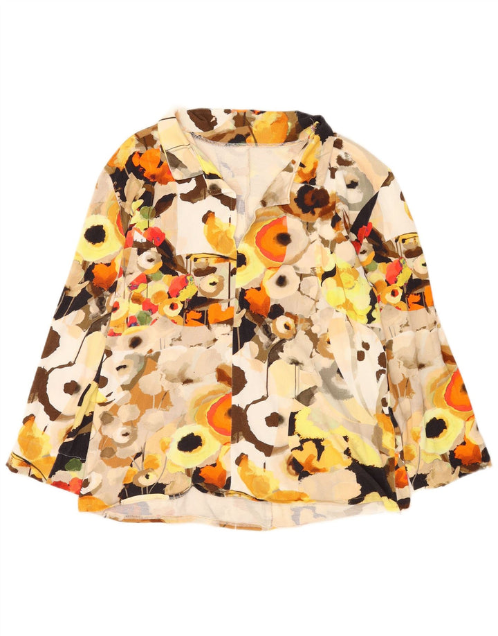 Vintage Womens Abstract Pattern Shirt Blouse UK 16 Large Multicoloured