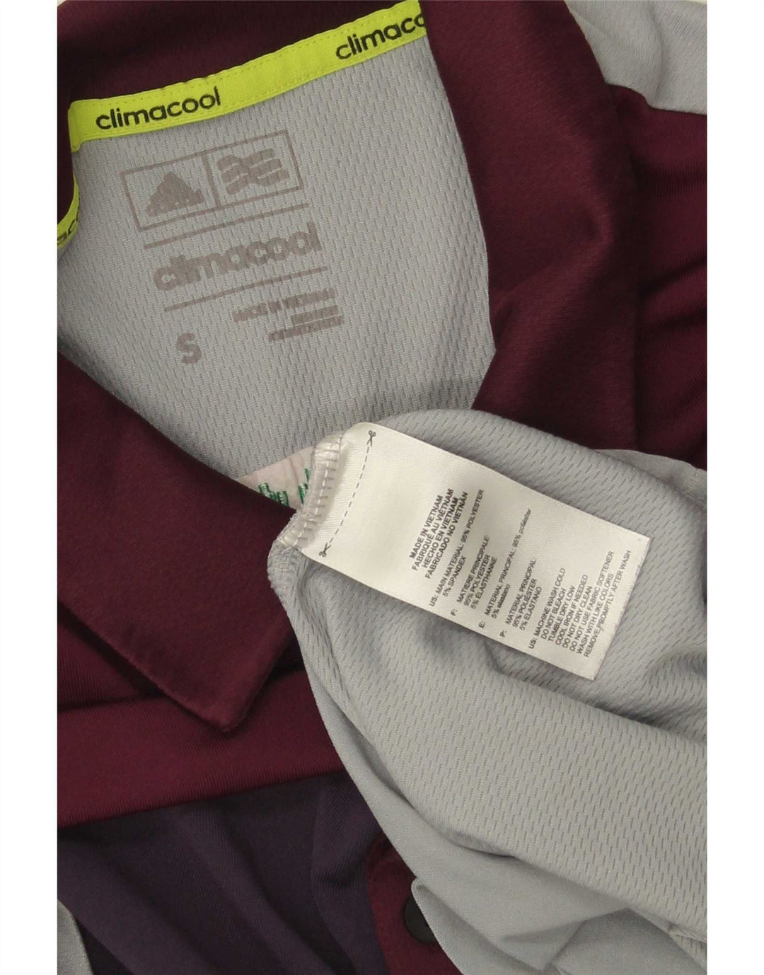 Adidas Mens Climacool Polo Shirt Small Grey Colourblock Polyester