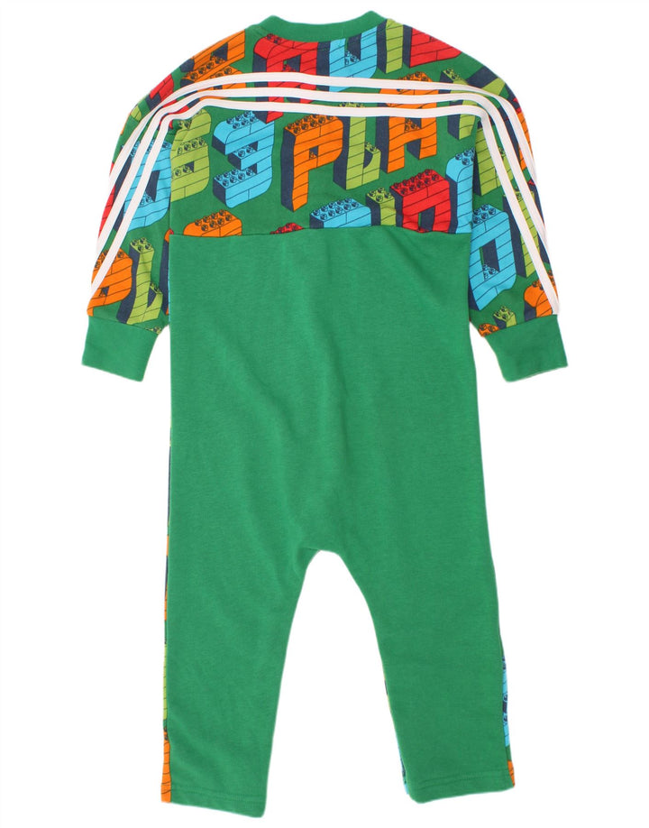 Adidas Boys Graphic Long Sleeve Jumpsuit 2-3 Years Green
