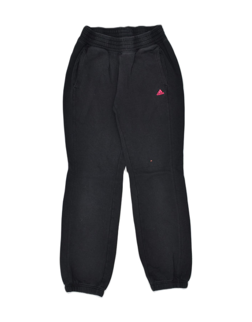 ADIDAS Womens Tracksuit Trousers UK 4/6 XS Black Cotton | Vintage | Thrift | Second-Hand | Used Clothing | Messina Hembry 