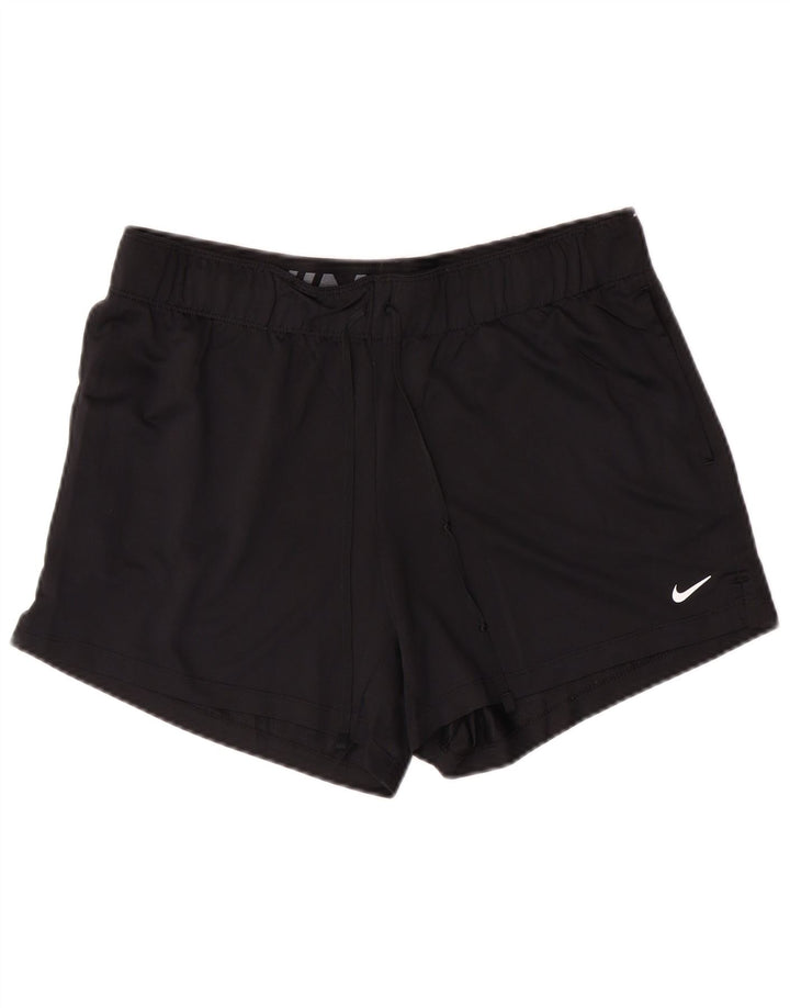 NIKE Womens Dri Fit Sport Shorts UK 14 Medium  Black Polyester