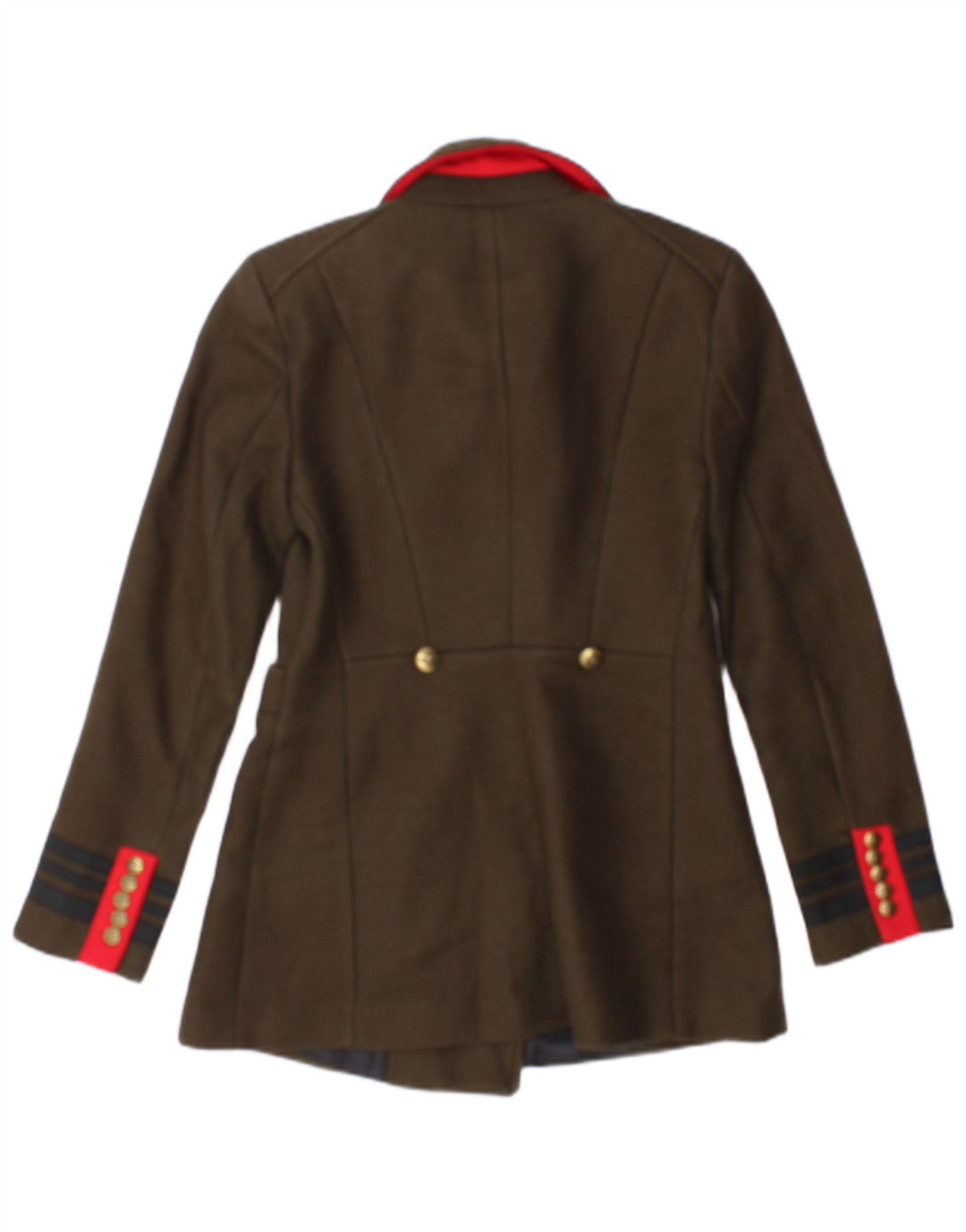 Zara Womens Double Breasted Blazer Jacket UK 10 Small Khaki Striped
