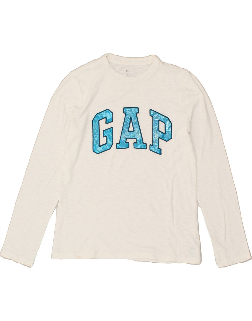 GAP Boys Graphic Top Long Sleeve 12-13 Years XL  White Cotton | Vintage Gap | Thrift | Second-Hand Gap | Used Clothing | Messina Hembry 