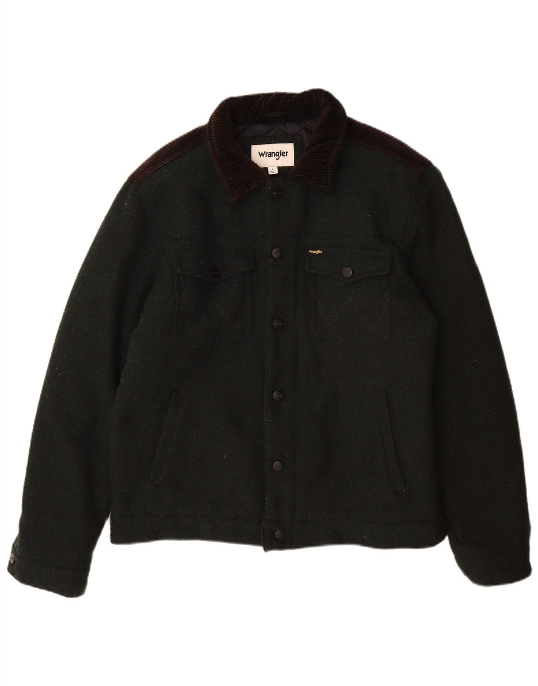 Wrangler Mens Utility Jacket UK 40 Large Green Colourblock Polyester