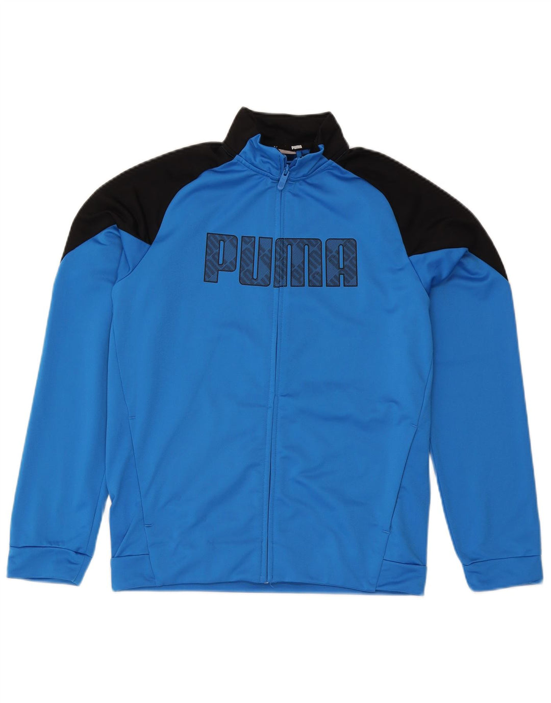 Puma Boys Graphic Tracksuit Top Jacket 15-16 Years Blue Colourblock