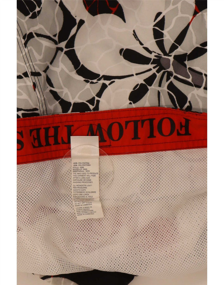 Sundek Mens Graphic Swimming Shorts Large Black Floral Polyester