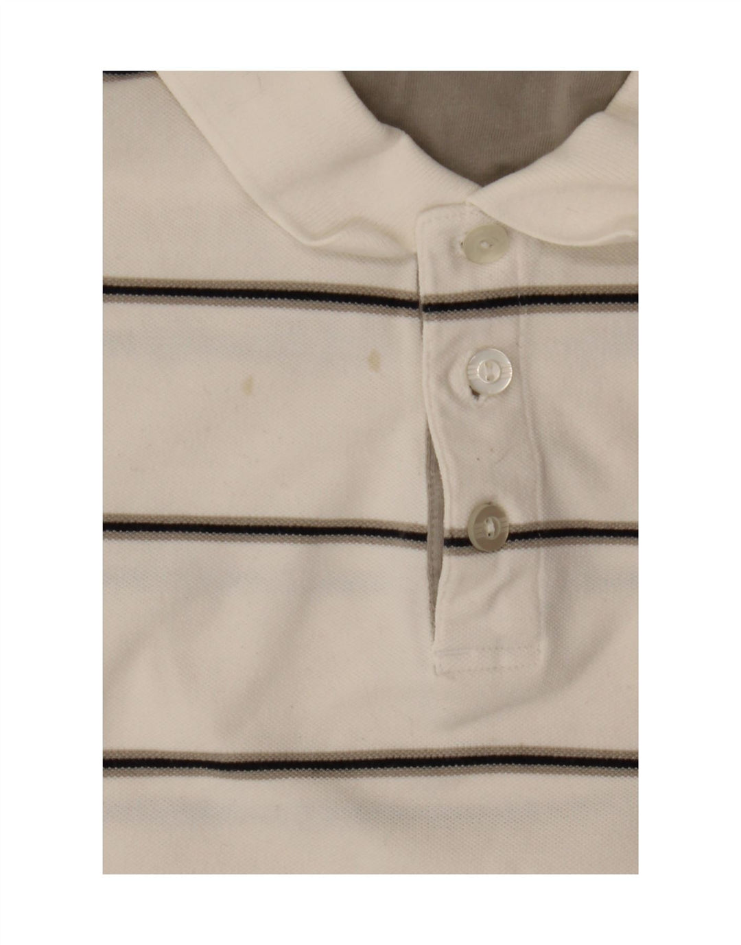 ADIDAS Mens Polo Shirt 2XL White Striped Cotton Vintage Adidas and Second-Hand Adidas from Messina Hembry 