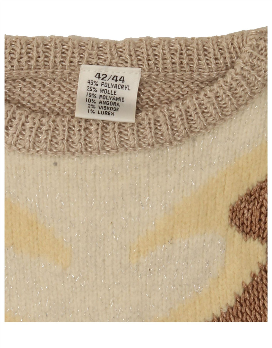 VINTAGE Womens Crew Neck Jumper Sweater IT 42/44 Medium Grey Colourblock Vintage Vintage and Second-Hand Vintage from Messina Hembry 